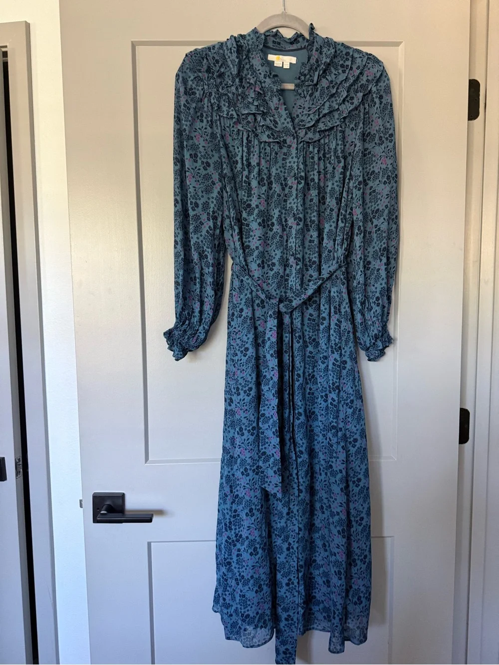 Boden Ruffle Yoke Midi Shirt Floral Dress Size 6